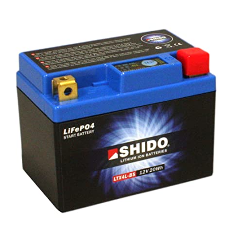 Motorrad Batterie Shido Lithium LTX4L-BS / YTX4L-BS, 12V/3AH (Maße: 114x71x86)