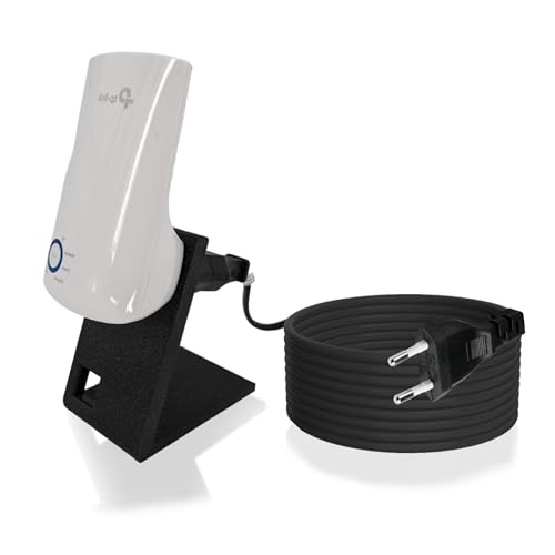 TronicXL 5m Verlängerung + Ständer W-LAN Repeater kompatibel mit TP-Link RE190 AC750 RE330 TL-WA850RE Halterung Stand 5 Meter Kabel
