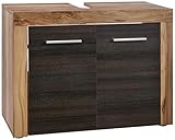 trendteam smart living - Waschbeckenunterschrank Unterschrank - Badezimmer - Cancun - Aufbaumaß (BxHxT) 72 x 56 x 34 cm - Farbe Nussbaum mit Touchwood dunkelbraun - 125930159