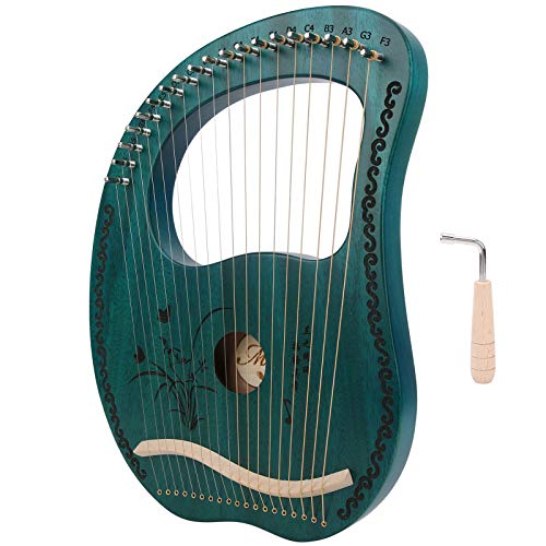 Vbest life Green 19 Saiten Mahagoni Holz Lyra Harfe mit Stimmschlüssel für Musikliebhaber