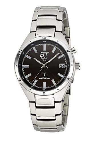 ETT Eco Tech Time Funk Solar Herren Uhr Analog mit Edelstahl Armband EGS-11441-21M