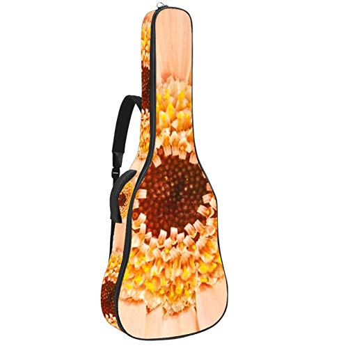 Gitarrentasche mit Reißverschluss, wasserdicht, weich, für Bassgitarre, Akustik- und klassische Folk-Gitarre, Pale Peach Pastel Gerbera