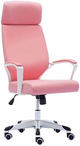 PLJKIHED Bürostuhl, Bürostuhl, hohe Rückenlehne, Schreibtisch, Computer, ergonomischer Chefsessel mit PU-Leder für Wohnmöbel (Co(Chair) (Pink) Stabilize