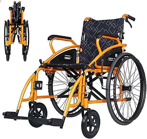 Rollstuhl Stahlrollstuhl-Reise Tragbarer Rollstuhl, 24 Zoll großes Rad Vollreifen manueller Rollstuhl geeignet für ältere Menschen