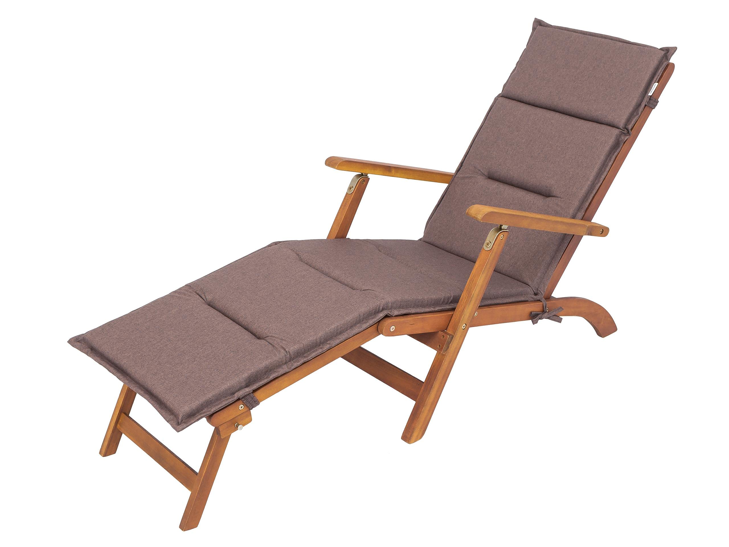 Bjird® Liegenauflage, Auflage für Gartenliege 182 x 42 x 4 cm, Auflagen für Deckchair, Polsterauflage für Sonnenliege, Kissen für Liegestuhl - Braun