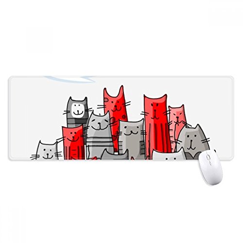 beatChong Cartoon Nette Katze Meow Protect-Tier-Haustier-Liebhaber Griffige Mousepad Große Erweiterte Spiel Büro titched Kanten Computer-Mat Geschenk