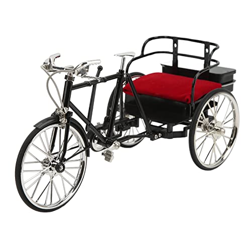 Mini-Fahrrad-Rikscha-Modell, Retro-Fahrrad-Rikscha-Dreirad-Figur, Fahrradmodell, Einfache Montage, Vintage-Fahrrad-Rikscha-Fahrrad-Spielzeug, Desktop-Dekoration für Geschenk, Heimdekoration