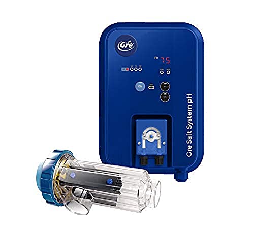 Gre SCGPHP60 SCGPHP60-Salzchlorator und pH Controller und Dosierpumpe für Pools bis 60 m³, blau