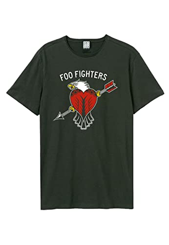 Amplified Unisex Tee - FOO Fighters - Eagle Tattoo, Charcoal, M