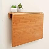 XU FENG Natürlicher Bambus Wand-Klapptisch, klappbarer Küchen- und Esstisch, Laptop-Schreibtisch, platzsparender Hängetisch (Size : 80 * 45cm)