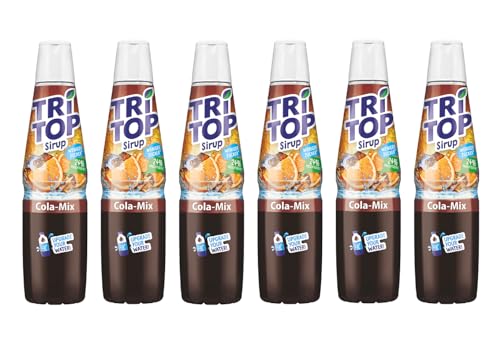 TRI TOP Orange-Cola-Mix | kalorienarmer Sirup für Erfrischungsgetränk, Cocktails oder Süßspeisen | wenig Zucker (6 x 600ml)