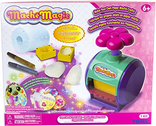 TOMY T12365 Mache Magic, Bastelset Spielen, DIY, Papiermaché Bastelspielzeug, Kreativ-Set zum Basteln, Malset für Kinder, geeignet für Jungen und Mädchen ab 6 Jahren, pink