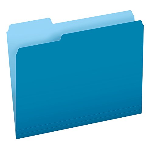 Pendaflex Zweifarbige Aktenordner, Briefgröße, blau, 1/3 Schnitt, 100 Stück pro Box (152 1/3 BLU)