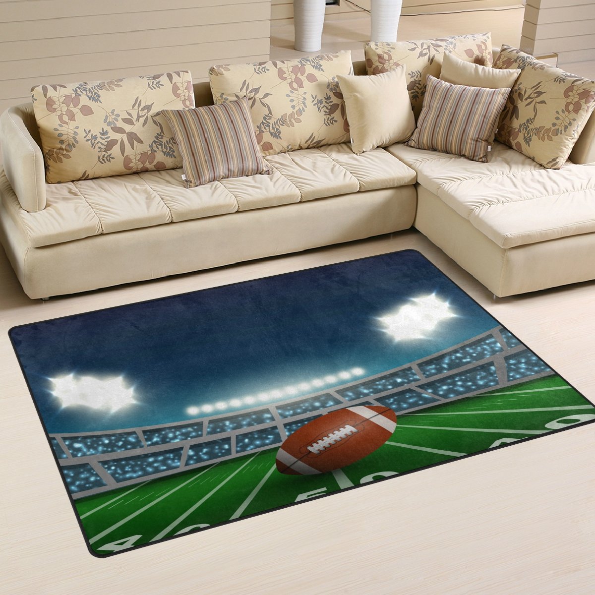 Use7 American Football Stadion Teppich Teppiche rutschfeste Bodenmatte Fußmatte Fußmatten 100 x 150 cm für Wohnzimmer Schlafzimmer