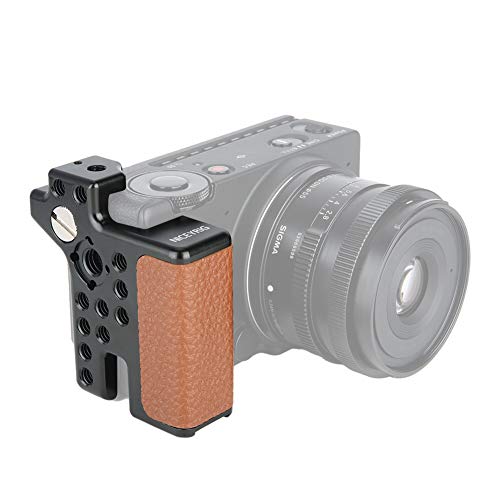 NICEYRIG Seitengriff aus Leder, Rutschfester Griff für Sigma FP-Kamera, mit 0,6 cm (1/4 Zoll) 3/8 Zoll Gewindebohrungen