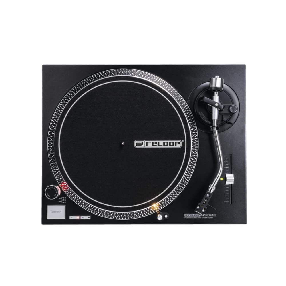 Reloop RP-2000 MK2 - DJ Plattenspieler mit quarzgesteuerten Direktantrieb und Phono-/Lineausgang, schwarzmetallic