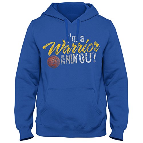 Hoody Hoodie Kapuzenpulli Basketball I'm a Warrior Durant USA Curry Shirt DTG, Farbe:blau, Größe:M