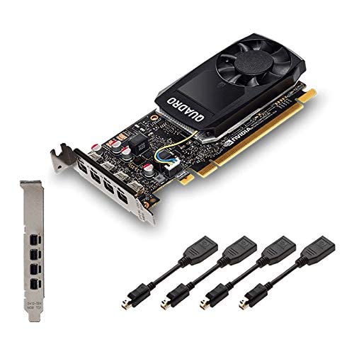 Nvidia Quadro P1000 Grafikkarte 4GB GDDR5 4x Mini DisplayPort Low & High Profile PCIe Express Professional - Schwarz - inkl. 8 Displaykabel - Neuer OEM-Erstausrüsterkarton (erneuert)