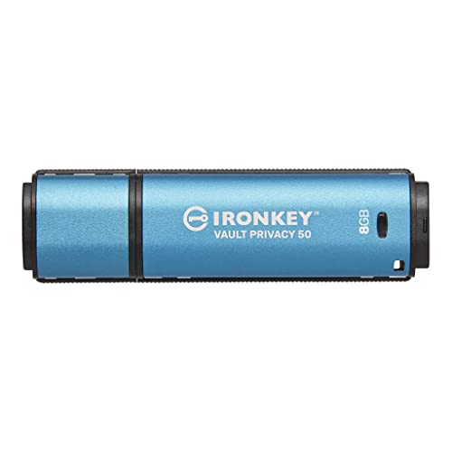 Kingston IronKey Vault Privacy 50 8GB verschlüsselter USB | FIPS 197 | AES-256bit | BadUSB Attack Protection | Multi-Passwortoptionen | IKVP50/8GB