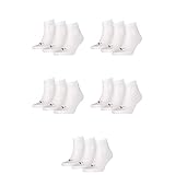 PUMA 15 Paar Unisex Quarter Socken Sneaker Gr. 35-49 für Damen Herren Füßlinge, Farbe:300 - white, Socken & Strümpfe:35-38