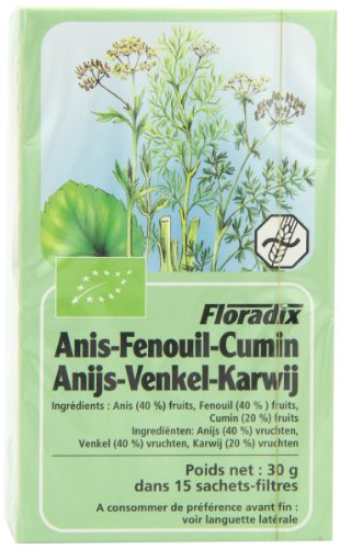 Floradix Tee Anis Fenchel und Kümmen biologisch 15 Beutel (4er Pack)