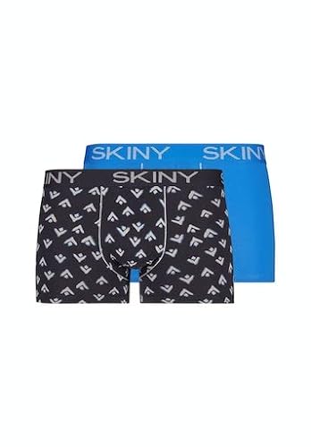 Skiny Herren Cotton Multipack 086487 Boxershorts, Nightblue Ethno Selection, XXL (2er Pack)