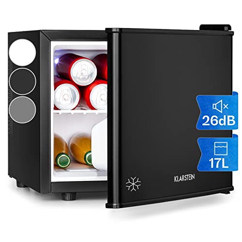 Klarstein Geheimversteck Minibar Minikühlschrank Mini Snacks- und Getränkekühlschrank (17 L, 26 dB leise, herausnehmbarer Regaleinschub, stufenloser Temperaturregler) schwarz