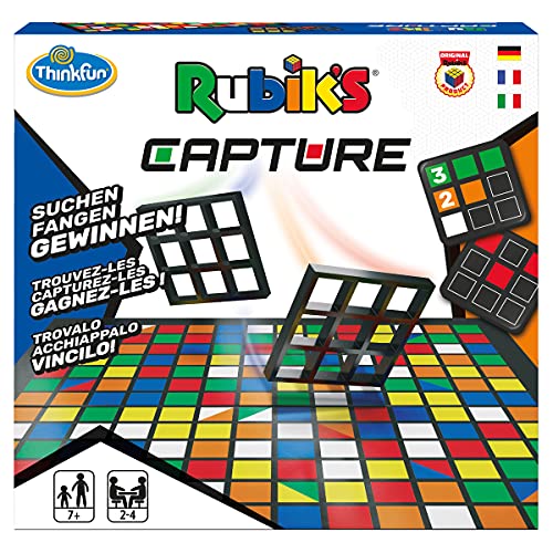 ThinkFun - 76463 - Rubik's Capture - das rasante Farben- und Muster-Suchspiel für 4 Personen ab 7 Jahren. Ein schnelles Spiel für Jungen und Mädchen.