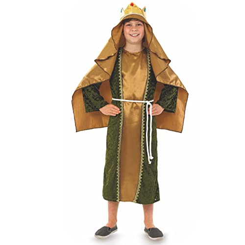 Fun Shack Grünes Heilige DREI Könige Kostüm für Kinder, Caspar Verkleidung, Krippenspiel - L