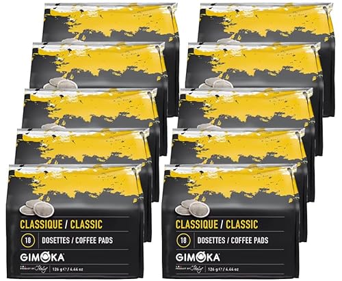 Gimoka - Kompatibel Für Senseo - 180 Pods - Geschmack Classic - Intensität 10 - Made In Italy - 10 Packungen Zu 18 Pods