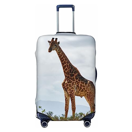 OPSREY Giraffen-Druck-Gepäck-Abdeckung, elastisch, waschbar, Koffer-Schutz für 53,3-81,3 cm, Schwarz , L