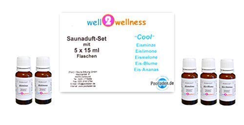 Saunaaufguss Konzentrate Set 5 x 15 ml 'Cool' (mit Menthol)