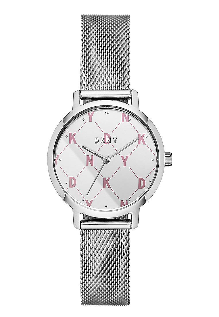 DKNY Damen Quartz Armbanduhr, 32.00mm GehäusegröÃŸe mit Silber analog Zifferblatt und Silber Metallarmband Armband NY2815