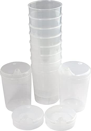 Medi-Inn Schnabelbecher 250 ml Praktisches Set: 10 Unterteile mit 20 Deckeln (10 x mit Öffnung 12 x 10 mm u. 10 x mit Öffnung 4 x 4 mm) | transparent