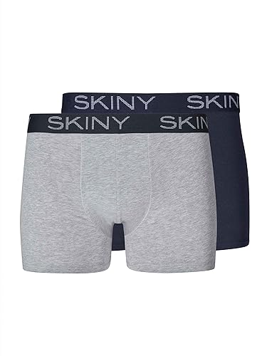 Skiny Herren Multipack Selection Pant 2er Pack Hipster, Greyblue Selection, M Kurz EU