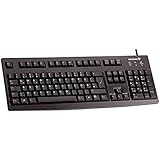 CHERRY G83-6105, Deutsches Layout (kyrillisch), QWERTZ Tastatur, kabelgebundene Tastatur, angenehm weiche Tasten-Betätigung, kompakt, langlebig, recyclingfähig, schwarz