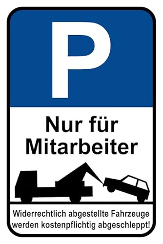 mrdeco Metall Schild 30x40cm gewölbt Parken Parkplatzschild nur Mitarbeiter Deko Blechschild Tin Sign
