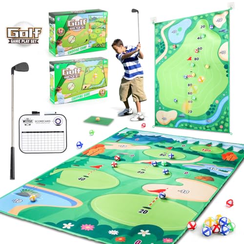 OBEST Golf Set Spielzeug für Kinder,Mini Golfplatz,72cm Kinder Golfschläger, 20 klebrige Bälle,für Jungen und Mädchen