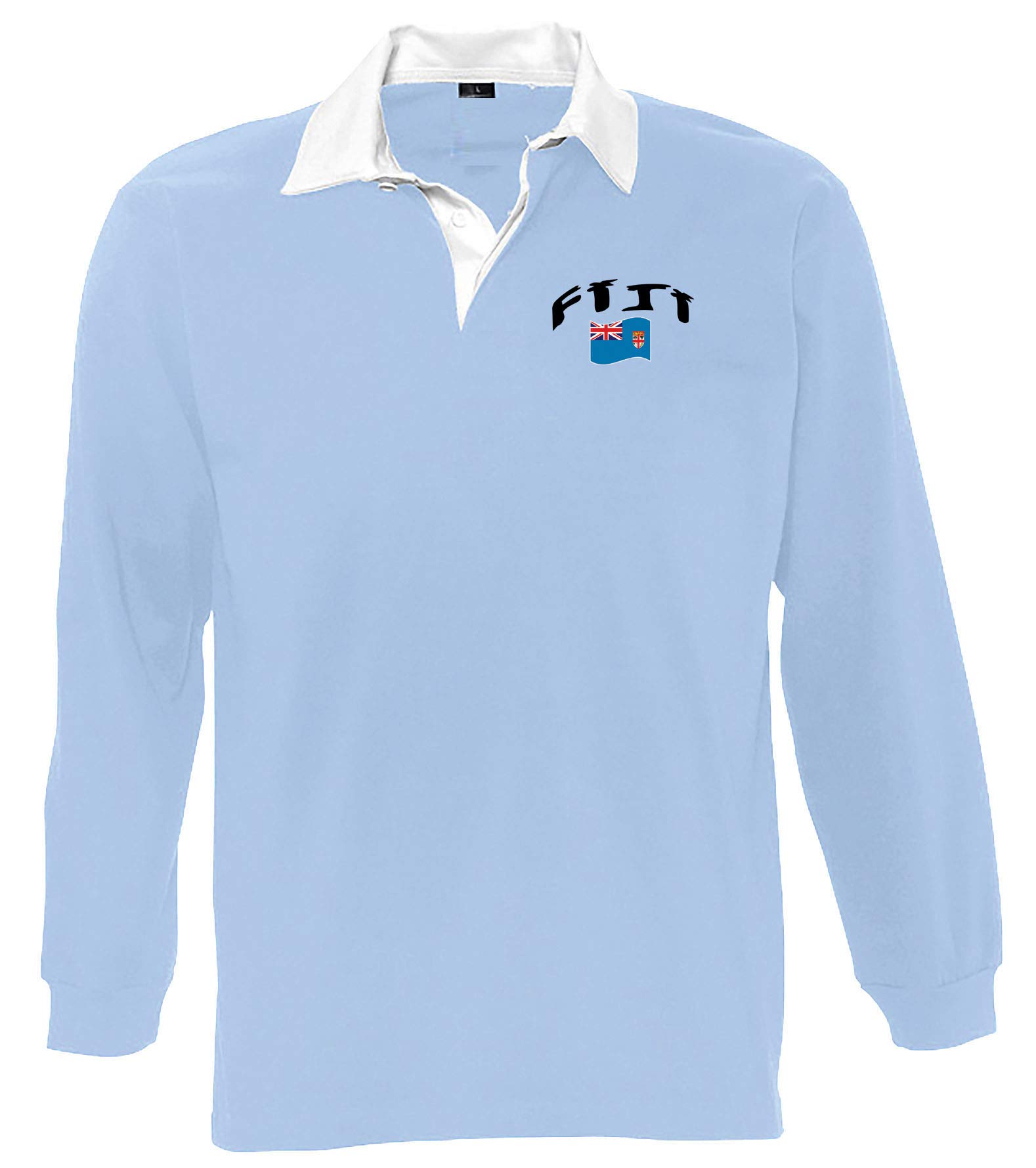 Supportershop Polo-Shirt Rugby LS Fidji Unisex L blau