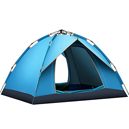 Camping Zelt Automatisches Sofortzelt 2-3 Personen Pop Up Zelt, Doppelschicht Wasserdicht & Winddichte Ultraleichte Kuppelzelt UV Schutz Einfache Einrichtung Für Blue,The mat