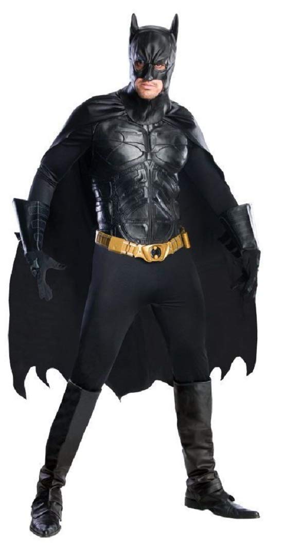 Herren offiziell DC Comics Profi-Qualität Batman Superheld Cosplay Halloween Kostüm Kleid Outfit - Schwarz, Small