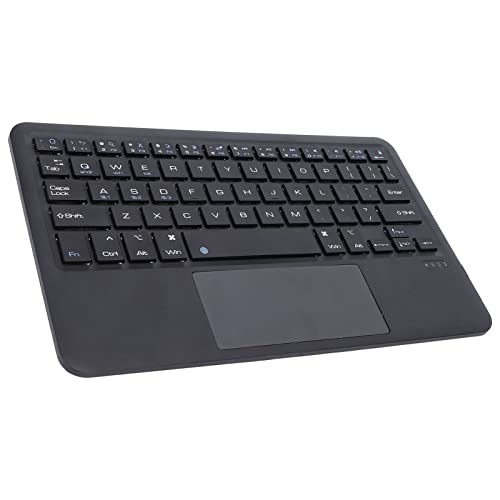 Yunseity Kabellose Bluetooth-Tastatur mit Touchpad für Tablet, Wiederaufladbare Mini-Tablet-Tastatur, für IOS Android Windows-Geräte(Schwarz)