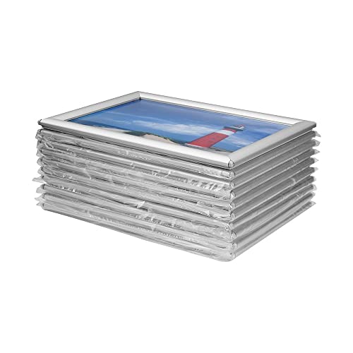Vorteilspack 10 x Bilderrahmen Klapprahmen aus Aluminium / Kunststoff im Set - DIN A4 - Geschenkidee für Familien - für Portraitsammlung - Fanposter - uvm.
