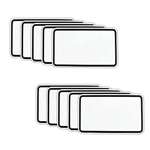 BIGPACK 10 x Zusatzzeichen zur Selbstbeschriftung, Aluminium, weiß reflektierend