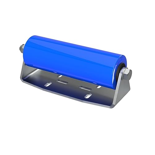 SUPROD Polyurethan Seitenrolle mit Halter B, Sliprolle, Bootstrailer Sliphilfe, Stahl verzinkt, 250 mm, blau