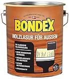 Bondex Holzlasur für Außen Dunkelgrau 4 L für 52 m² | Hoher Wetter- und UV-Schutz | Natürliches Abwittern - kein Abplatzen | seidenmatt | Holzschutzlasur | Holzlasur