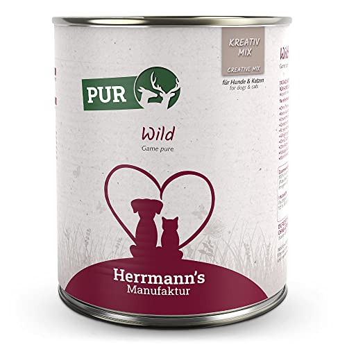 Herrmann's - Kreativ-Mix Wild | Reinfleisch - 6 x 800g - Nassfutter - Für Hund & Katze