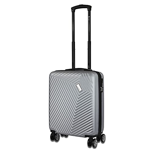mano Don Carlo Handgepäckkoffer 55 x 40 x 20 cm - 36L Koffer Handgepäck mit TSA Zahlenschloss - Trolley Suitcase, Silber