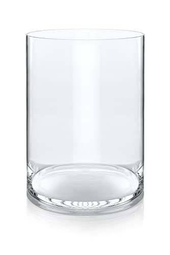 Varia Living Glas-Vase Verschiedene Größen | Gross & klein | zylindrisch | wunderschön als runde Blumenvase | Zylinder auch als Windlicht Deko mit Kerze einsetzbar | klar (Ø 25,5 cm/H 35 cm)