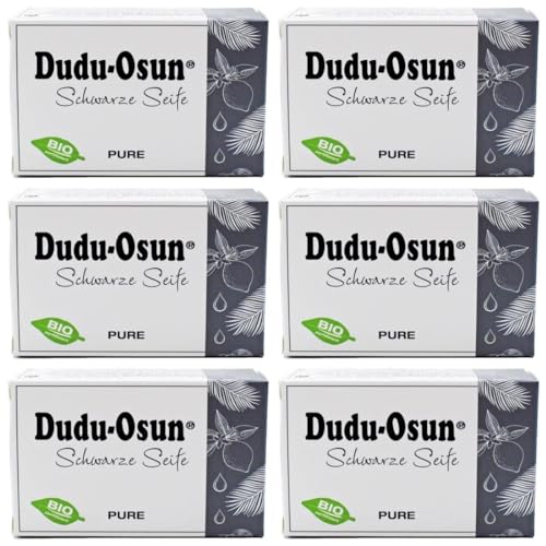 Dudu-Osun Pure (parfümfrei) - Schwarze Seife aus Afrika (6 x 150 g)